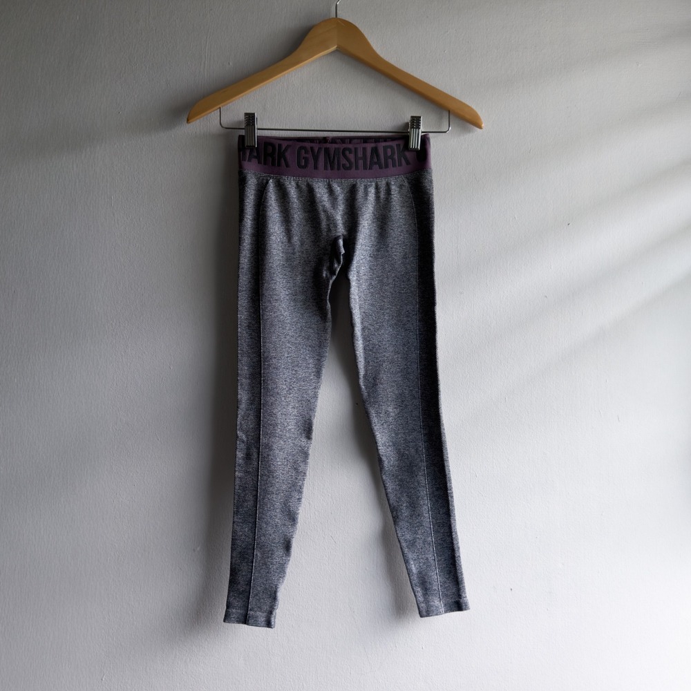 Gymshark Flex Seamless High Rise Leggings Womens XS Gray Purple Athleisure